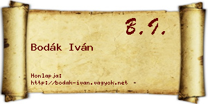 Bodák Iván névjegykártya
